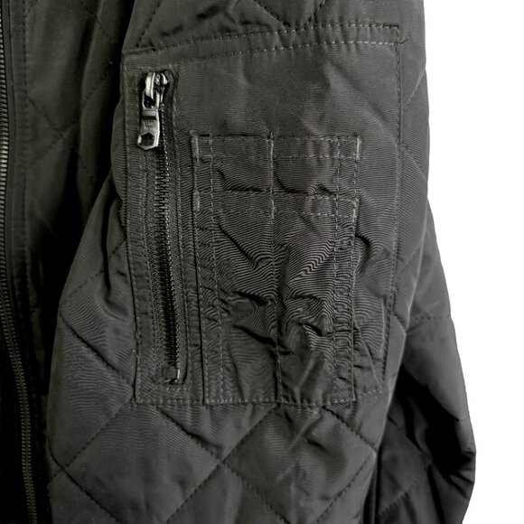 NWOT CALVIN KLEIN Quilted Bomber Jacket Black Mens S Zip Streetwear, Military - Picture 5 of 13